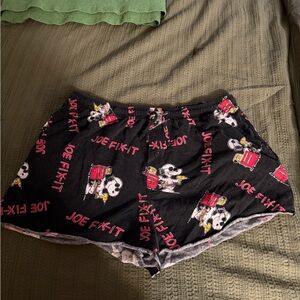 Women’s Large Peanuts Snoopy Joe Fix-It Pajama Shorts